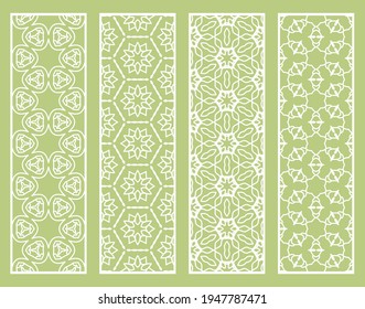 Bordes de línea geométrica decorativos con textura extensible. Ornamento tribal étnico árabe, indio, turco, plantillas de marcadores establecidas. Elementos de diseño aislados. Colección de patrones de encaje estilizados