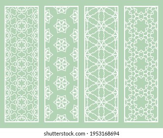 Dekorative geometrische Linienränder mit sich wiederholender Textur. Ethnische arabische Stämme, Indianer, türkische Ornamente, Lesezeichen-Vorlagen. Einzige Design-Elemente. Kollektion stilvoller Spitzen-Muster