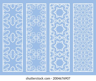Dekorative geometrische Linienränder mit sich wiederholender Textur. Ethnische arabische Stämme, Indianer, türkische Ornamente, Lesezeichen-Vorlagen. Einzige Design-Elemente. Kollektion stilvoller Spitzen-Muster