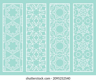 Bordes de línea geométrica decorativos con textura extensible. Ornamento tribal étnico árabe, indio, turco, plantillas de marcadores establecidas. Elementos de diseño aislados. Colección de patrones de encaje estilizados