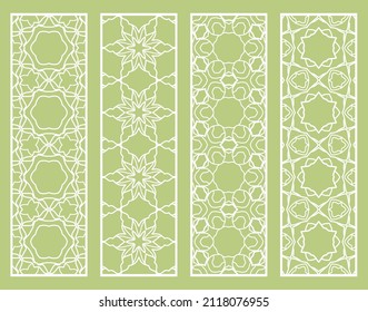 Dekorative geometrische Linienränder mit sich wiederholender Textur. Ethnische arabische Stämme, Indianer, türkische Ornamente, Lesezeichen-Vorlagen. Einzige Design-Elemente. Kollektion stilvoller Spitzen-Muster