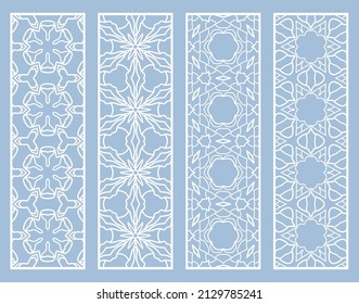 Bordes de línea geométrica decorativos con textura extensible. Ornamento tribal étnico árabe, indio, turco, plantillas de marcadores establecidas. Elementos de diseño aislados. Colección de patrones de encaje estilizados