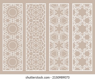 Bordes de línea geométrica decorativos con textura extensible. Ornamento tribal étnico árabe, indio, turco, plantillas de marcadores establecidas. Elementos de diseño aislados. Colección de patrones de encaje estilizados