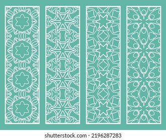 Bordes de línea geométrica decorativos con textura extensible. Ornamento tribal étnico árabe, indio, turco, plantillas de marcadores establecidas. Elementos de diseño aislados. Colección de patrones de encaje estilizados