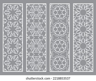 Bordes de línea geométrica decorativos con textura extensible. Ornamento tribal étnico árabe, indio, turco, plantillas de marcadores establecidas. Elementos de diseño aislados. Colección de patrones de encaje estilizados