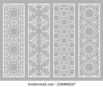 Bordes de línea geométrica decorativos con textura extensible. Ornamento tribal étnico árabe, indio, turco, plantillas de marcadores establecidas. Elementos de diseño aislados. Colección de patrones de encaje estilizados