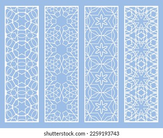 Bordes de línea geométrica decorativos con textura extensible. Ornamento tribal étnico árabe, indio, turco, plantillas de marcadores establecidas. Elementos de diseño aislados. Colección de patrones de encaje estilizados