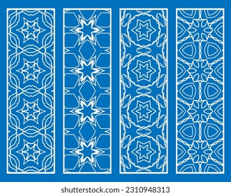 Bordes de línea geométrica decorativos con textura extensible. Ornamento tribal étnico árabe, indio, turco, plantillas de marcadores establecidas. Elementos de diseño aislados. Colección de patrones de encaje estilizados