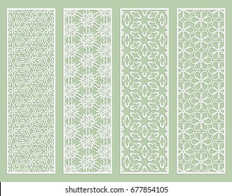 Decorative geometric line borders with repeating texture. Tribal ethnic arabic, indian, turkish ornament, bookmarks templates set. Isolated design elements. Stylized lace patterns collection