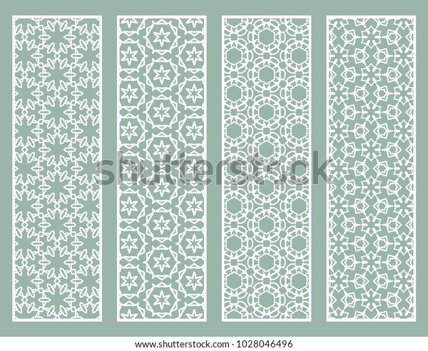 Decorative geometric line borders with\
repeating texture. Tribal ethnic arabic, indian, turkish ornament,\
bookmarks templates set. Isolated design elements. Stylized white\
lace patterns\
collection