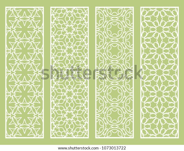 Decorative geometric line borders with
repeating texture. Tribal ethnic arabic, indian, turkish ornament,
bookmarks templates set. Isolated design elements. Stylized lace
patterns collection