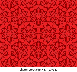 decorative geometric line pattern. floral and geometry seamless ornament. vector illustration. for design, wallpaper, fabric, invitation, brochure