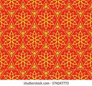 decorative geometric line pattern. floral and geometry seamless ornament. vector illustration. for design, wallpaper, fabric, invitation, brochure