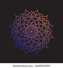 A decorative geometric mandala design with a soft gradient stroke. Perfect for meditation themes, yoga posters, boho wall art, or spiritual vector artwork. Editable and resizable EPS file.