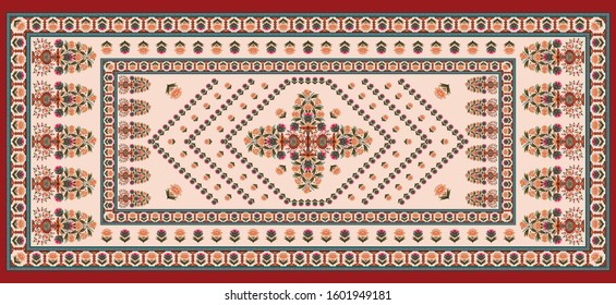 decorative Geometric. mughal motif background.