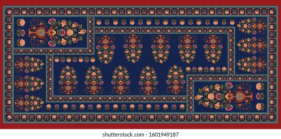 decorative Geometric. mughal motif background.