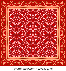 Decorative Geometric ornament with decorative border. Repeating sample figure and line. For modern interiors design, wallpaper, textile industry