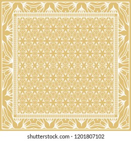 Decorative Geometric ornament with decorative border. Repeating sample figure and line. For modern interiors design, wallpaper, textile industry