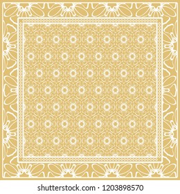 Decorative Geometric ornament with decorative border. Repeating sample figure and line. For modern interiors design, wallpaper, textile industry
