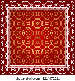 Decorative Geometric ornament with decorative border. Repeating sample figure and line. For modern interiors design, wallpaper, textile industry