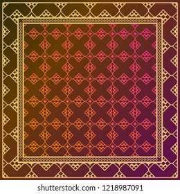 Decorative Geometric ornament with decorative border. Repeating sample figure and line. For modern interiors design, wallpaper, textile industry