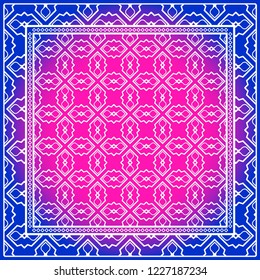 Decorative Geometric ornament with decorative border. Repeating sample figure and line. For modern interiors design, wallpaper, textile industry
