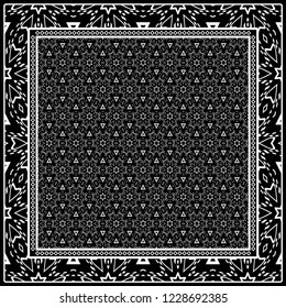 Decorative Geometric ornament with decorative border. Repeating sample figure and line. For modern interiors design, wallpaper, textile industry