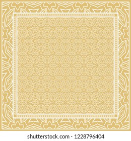 Decorative Geometric ornament with decorative border. Repeating sample figure and line. For modern interiors design, wallpaper, textile industry