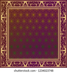 Decorative Geometric ornament with decorative border. Repeating sample figure and line. For modern interiors design, wallpaper, textile industry