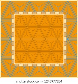 Decorative Geometric ornament with decorative border. Repeating sample figure and line. For modern interiors design, wallpaper, textile industry.