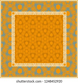 Decorative Geometric ornament with decorative border. Repeating sample figure and line. For modern interiors design, wallpaper, textile industry.