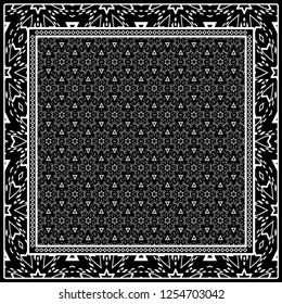 Decorative Geometric ornament with decorative border. Repeating sample figure and line. For modern interiors design, wallpaper, textile industry