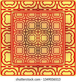 Decorative Geometric Ornament With Decorative Border. Repeating Sample Figure And Line. For Modern Interiors Design, Wallpaper, Textile Industry