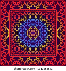 Decorative Geometric Ornament With Decorative Border. Repeating Sample Figure And Line. For Modern Interiors Design, Wallpaper, Textile Industry