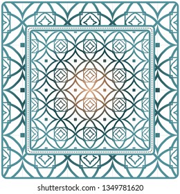 Decorative Geometric Ornament With Decorative Border. Repeating Sample Figure And Line. For Modern Interiors Design, Wallpaper, Textile Industry