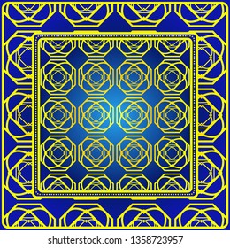 Decorative Geometric Ornament With Decorative Border. Repeating Sample Figure And Line. For Modern Interiors Design, Wallpaper, Textile Industry