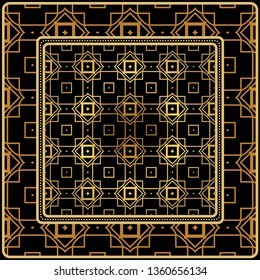Decorative Geometric Ornament With Decorative Border. Repeating Sample Figure And Line. For Modern Interiors Design, Wallpaper, Textile Industry