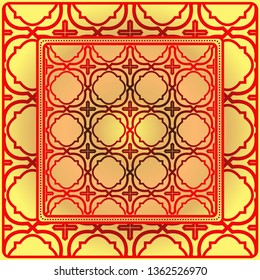 Decorative Geometric Ornament With Decorative Border. Repeating Sample Figure And Line. For Modern Interiors Design, Wallpaper, Textile Industry