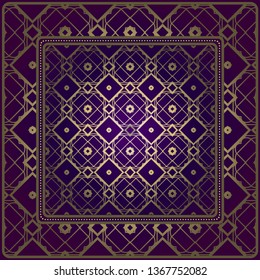 Decorative Geometric Ornament With Decorative Border. Repeating Sample Figure And Line. For Modern Interiors Design, Wallpaper, Textile Industry