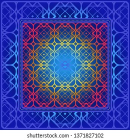 Decorative Geometric Ornament With Decorative Border. Repeating Sample Figure And Line. For Modern Interiors Design, Wallpaper, Textile Industry