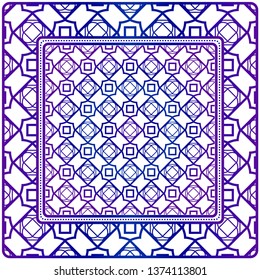 Decorative Geometric Ornament With Decorative Border. Repeating Sample Figure And Line. For Modern Interiors Design, Wallpaper, Textile Industry