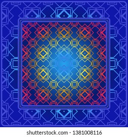 Decorative Geometric Ornament With Decorative Border. Repeating Sample Figure And Line. For Modern Interiors Design, Wallpaper, Textile Industry