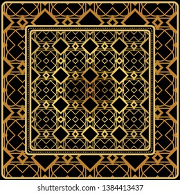 Decorative Geometric Ornament With Decorative Border. Repeating Sample Figure And Line. For Modern Interiors Design, Wallpaper, Textile Industry
