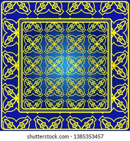 Decorative Geometric Ornament With Decorative Border. Repeating Sample Figure And Line. For Modern Interiors Design, Wallpaper, Textile Industry