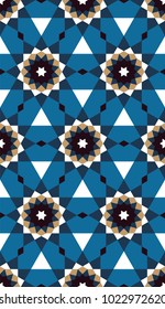 Decorative geometric ornament. Islamic mosaic.