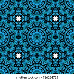 decorative geometric ornament with mandala element. seamless vector illustration. texture for design, wallpaper, invitation card, banner, fabric .