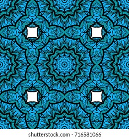 decorative geometric ornament with mandala element. seamless vector illustration. texture for design, wallpaper, invitation card, banner, fabric .