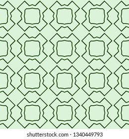 Decorative Geometric Ornament. Seamless Pattern. Vector Illustration. Tribal Ethnic Arabic, Indian, Motif. For Interior Design, Color Wallpaper. Green color.