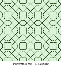 Decorative Geometric Ornament. Seamless Pattern. Vector Illustration. Tribal Ethnic Arabic, Indian, Motif. For Interior Design, Color Wallpaper. Green color.