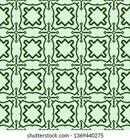 Decorative Geometric Ornament. Seamless Pattern. Vector Illustration. Tribal Ethnic Arabic, Indian, Motif. For Interior Design, Color Wallpaper. Green color.